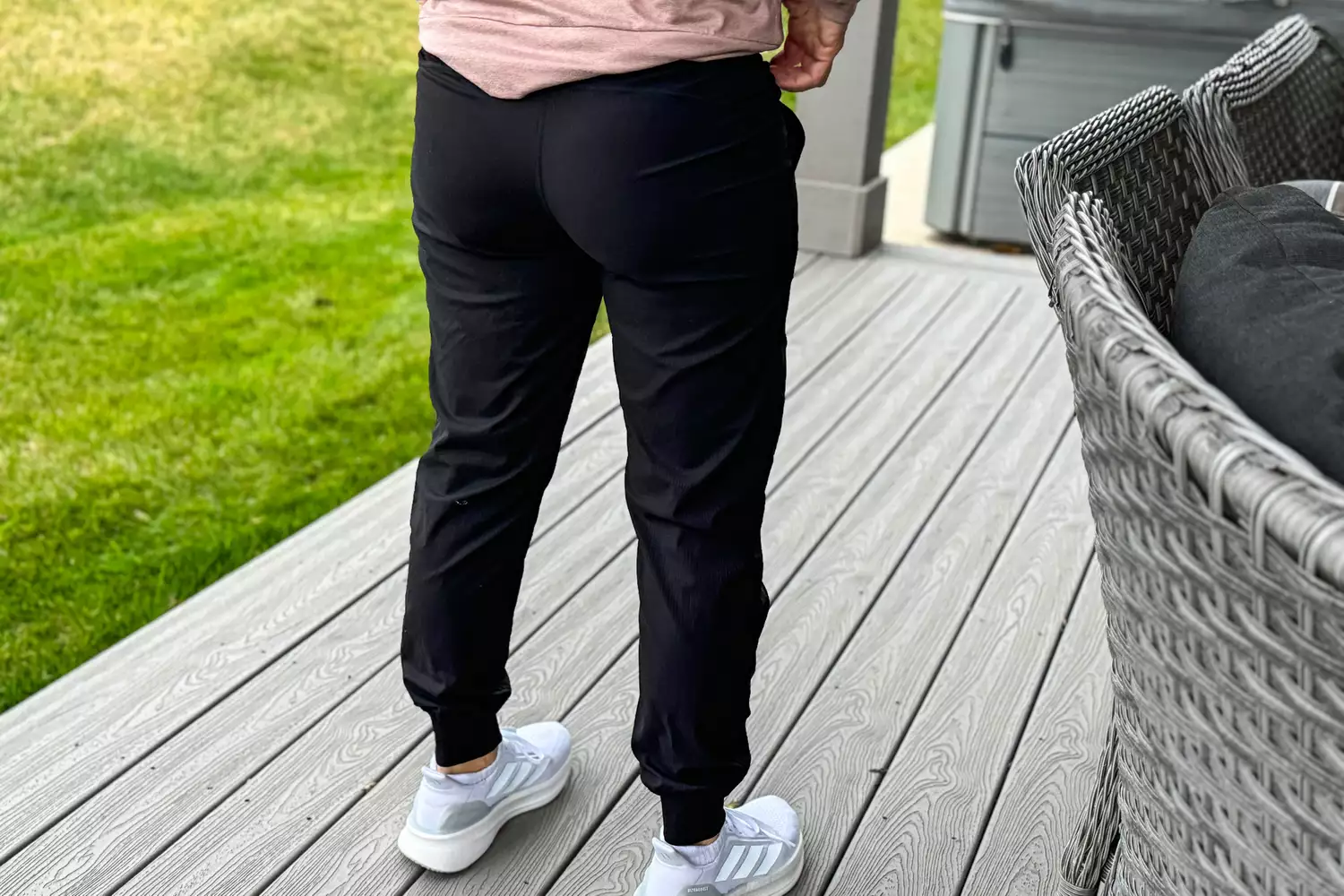 Person wearing lululemon Dance Studio Mid-Rise Jogger Full Length