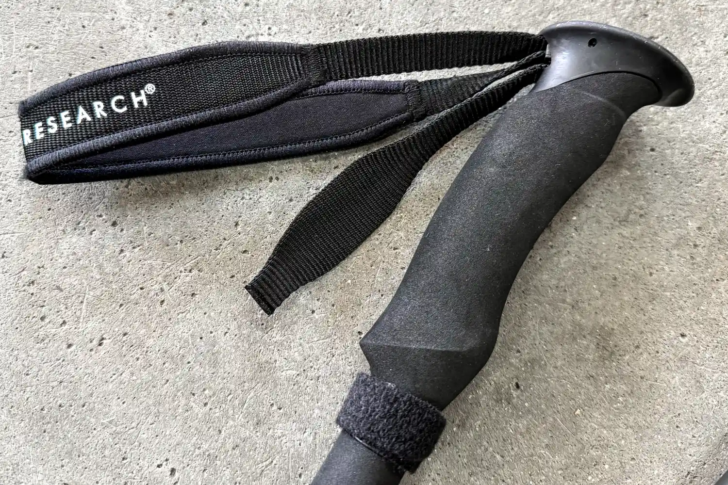 The handle on the Mountain Safety Research DynaLock Ascent Carbon Backcountry Poles