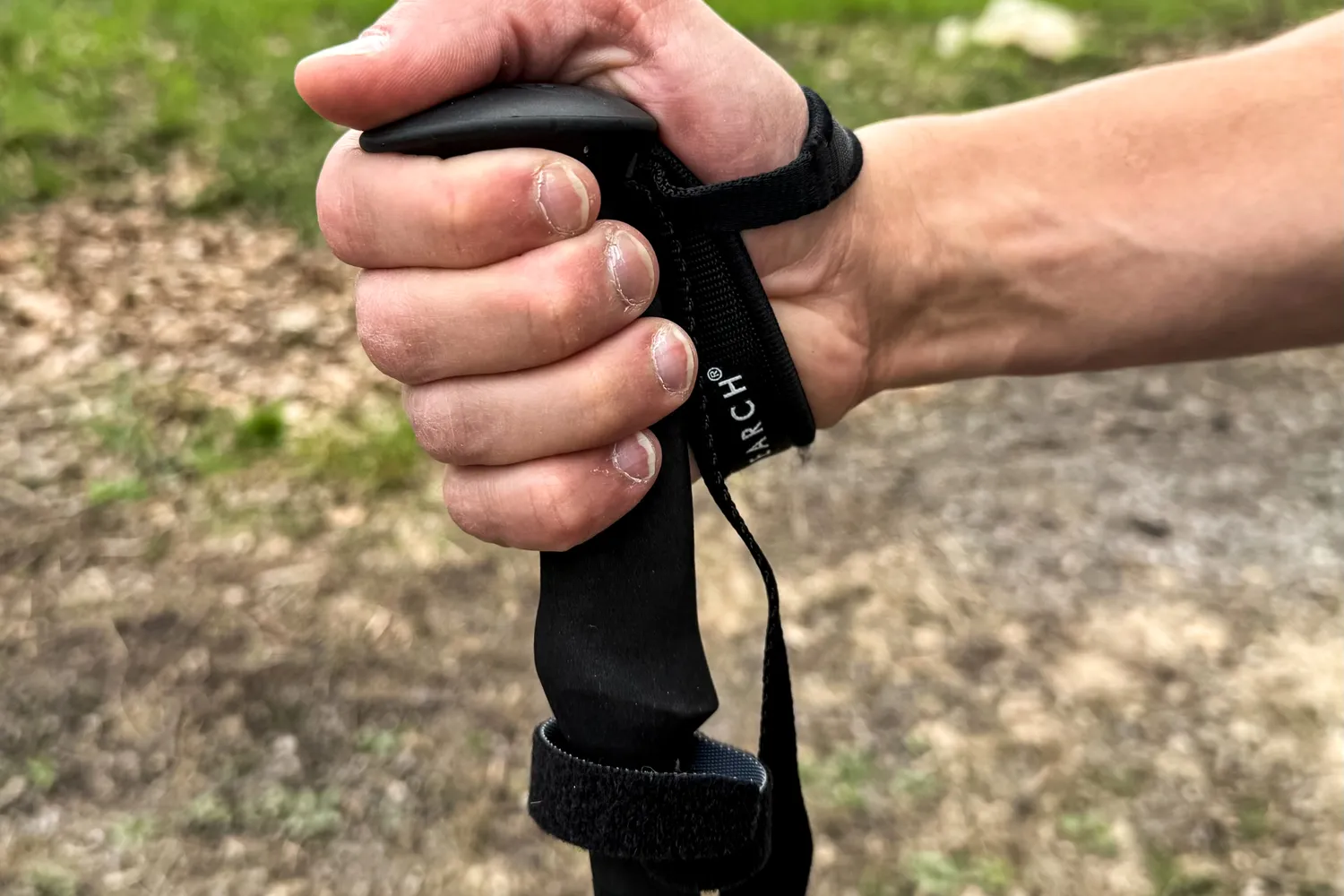 The handle on the Mountain Safety Research DynaLock Ascent Carbon Backcountry Poles