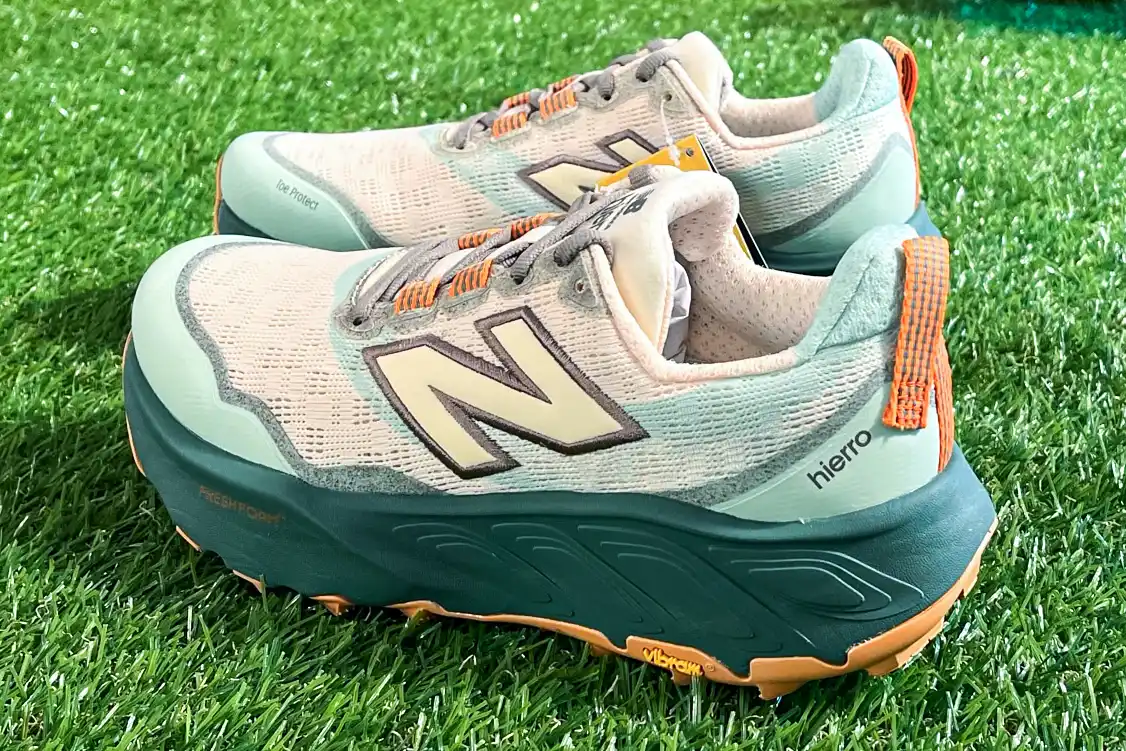 A side view of the New Balance Women's Fresh Foam X Hierro v9 Running Shoes