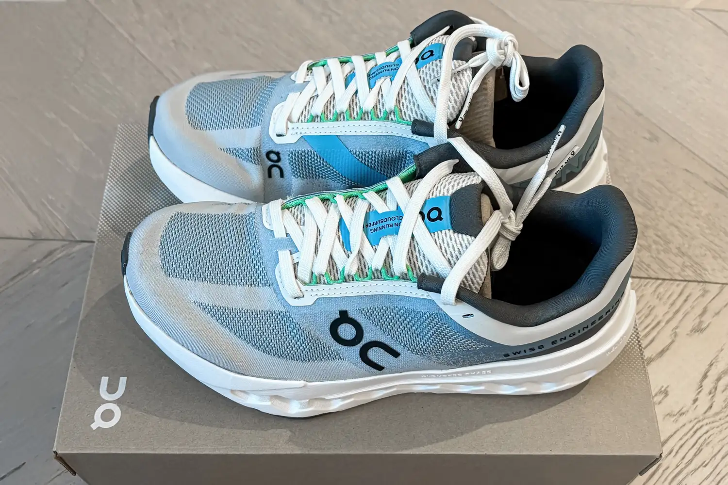 An overhead view of a pair of On Running Women's Cloudsurfer Next Wide Running Shoes