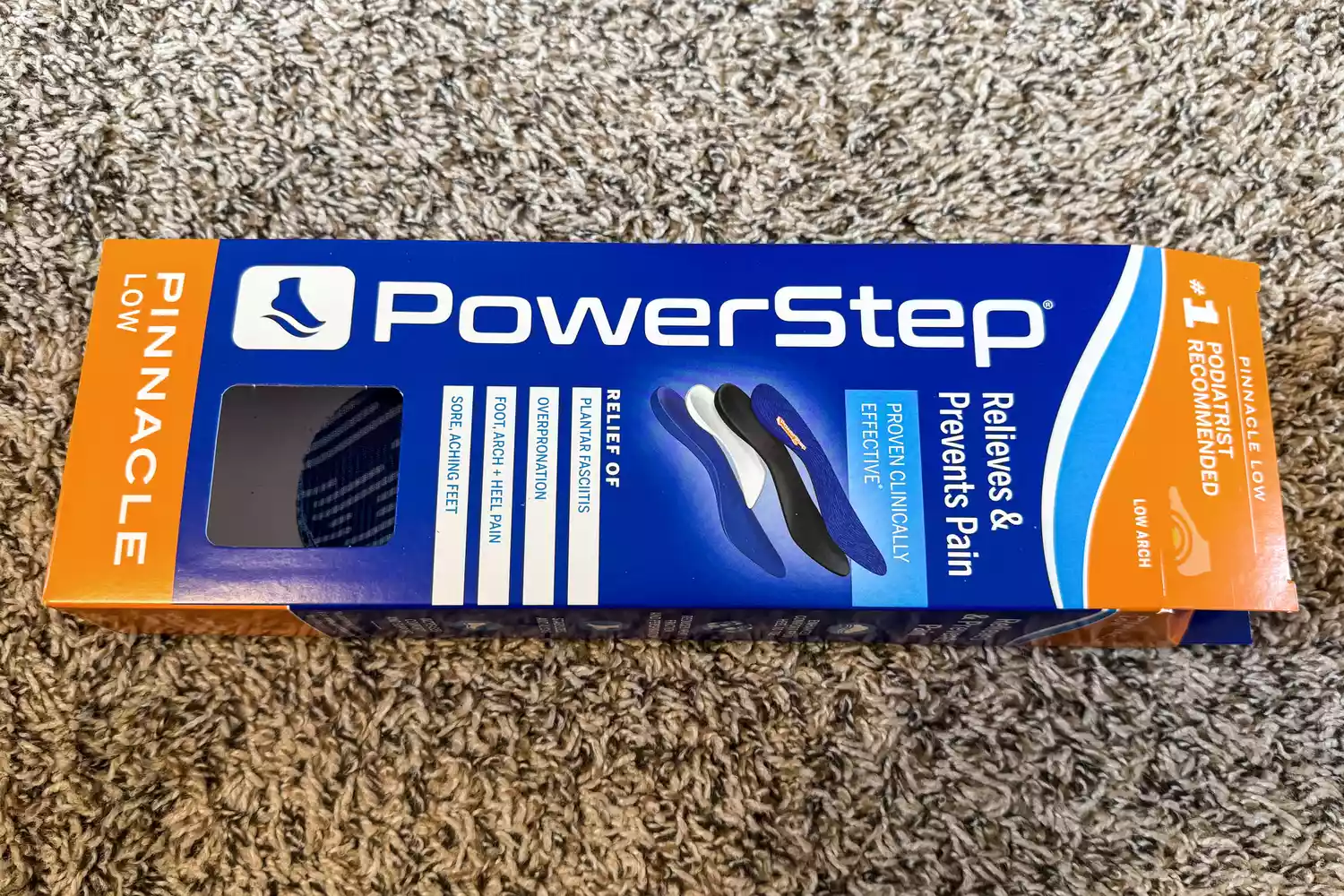 The PowerStep Pinnacle Low Insoles box
