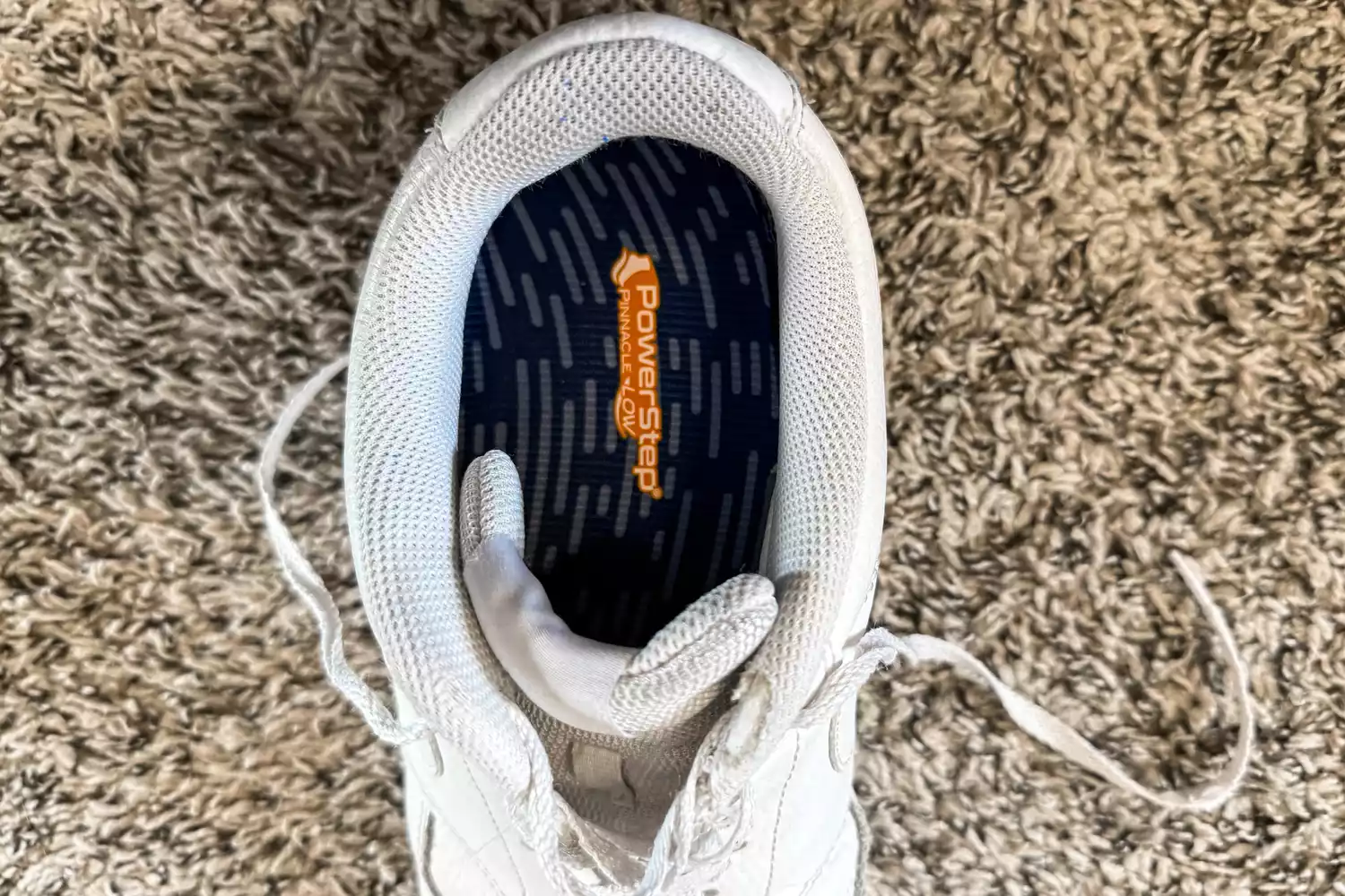 The logo on the PowerStep Pinnacle Low Insole