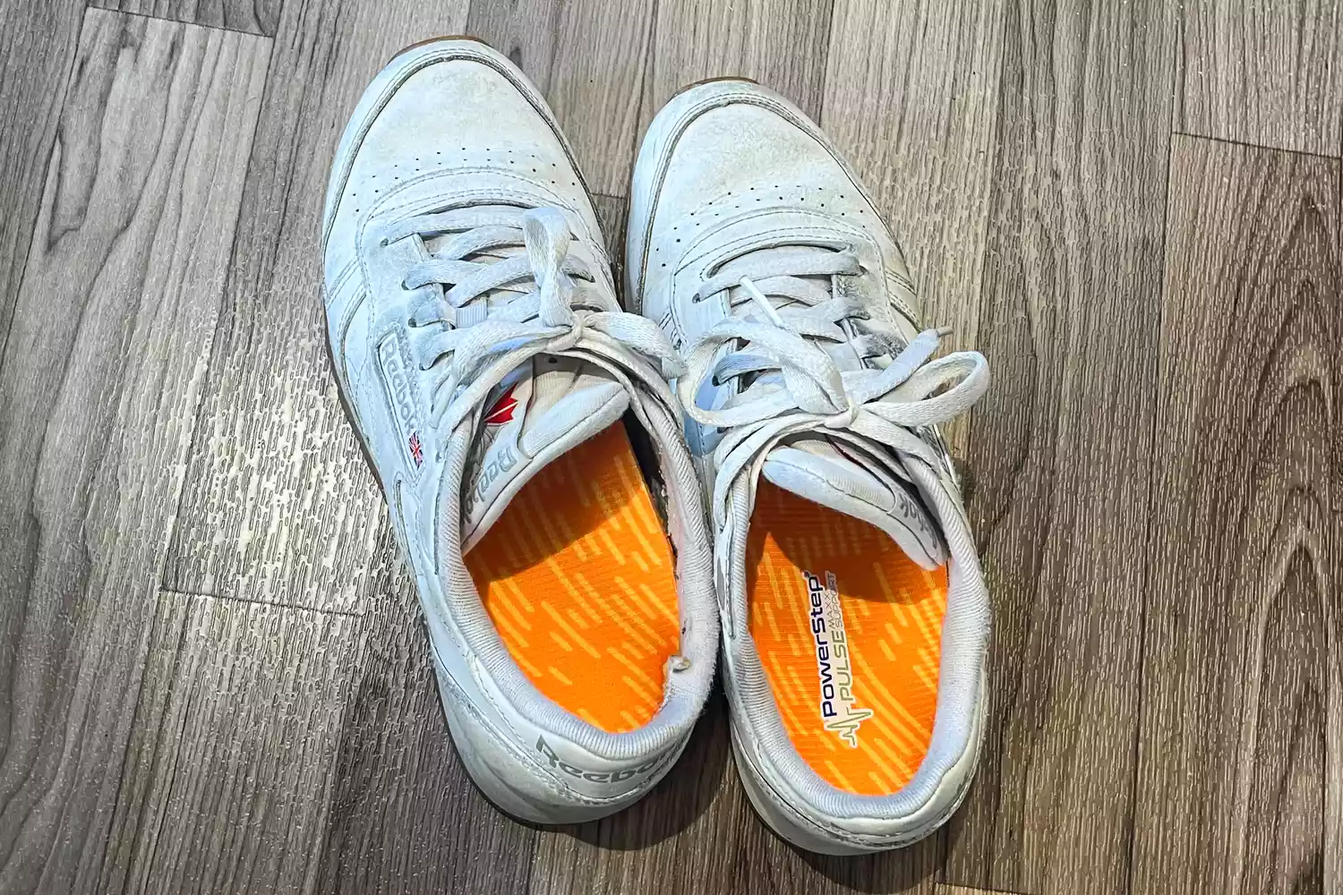 The PowerStep PULSE Maxx Insoles inside a pair of sneakers