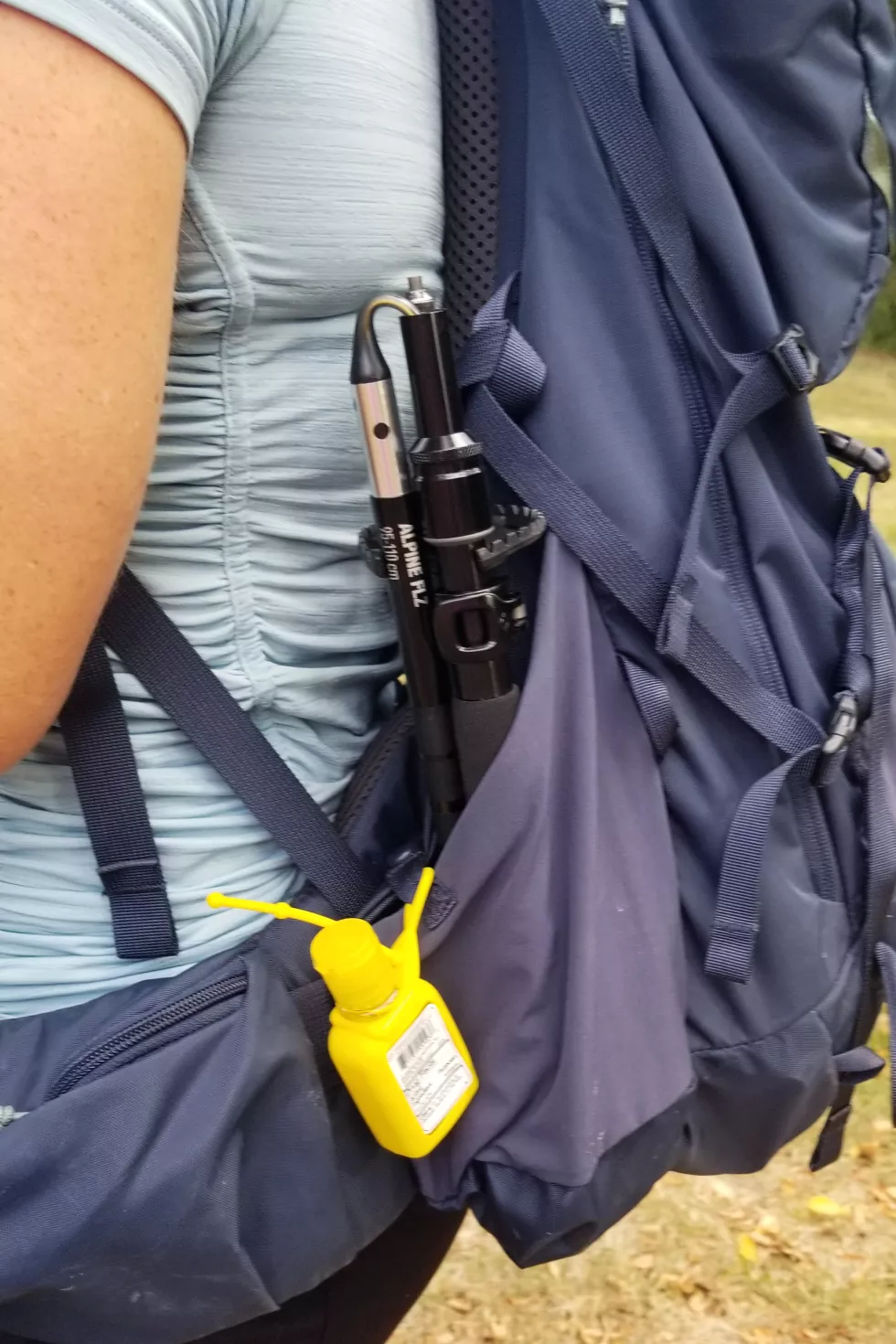 Black Diamond Alpine Carbon Trekking Poles in backpack