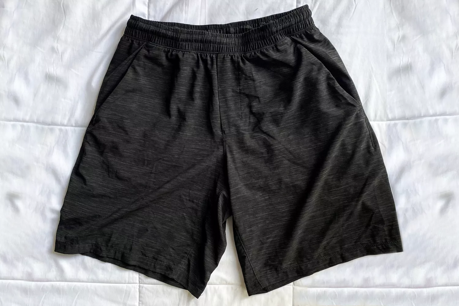 front of lululemon pace breaker short stand-alone on fabric