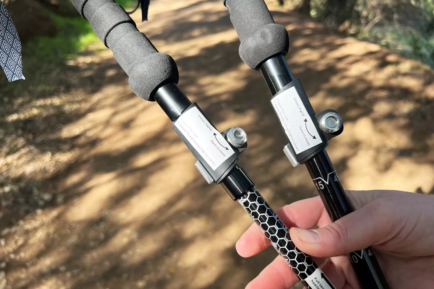 Person holding Trekology Trek-Z Hiking Poles