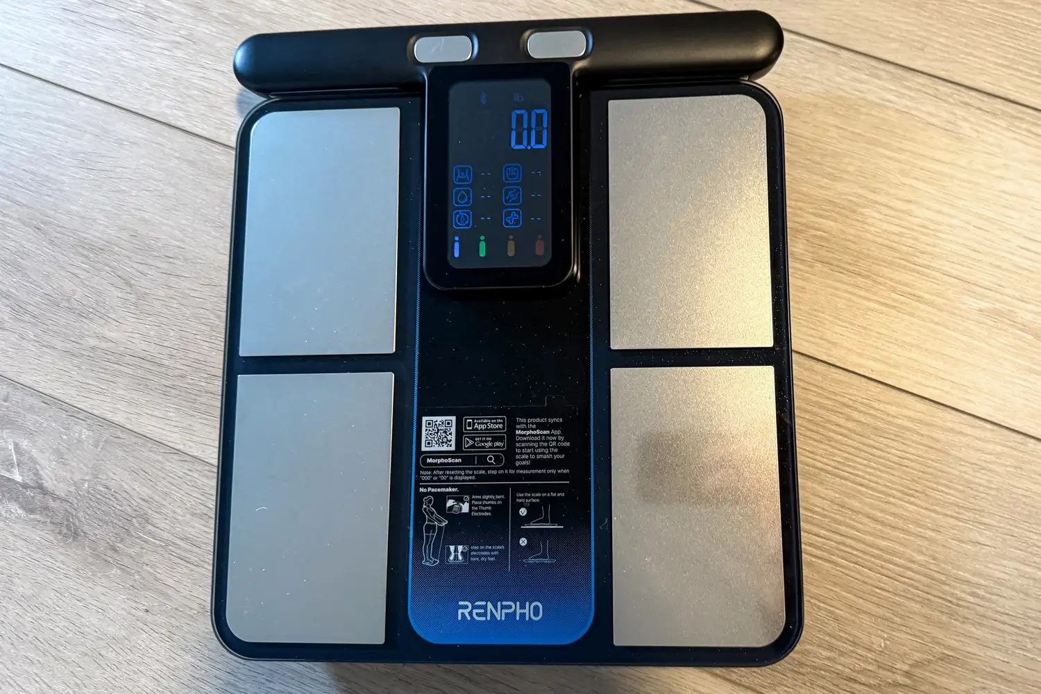 An overhead view of the Renpho MorphoScan Smart Body Scale