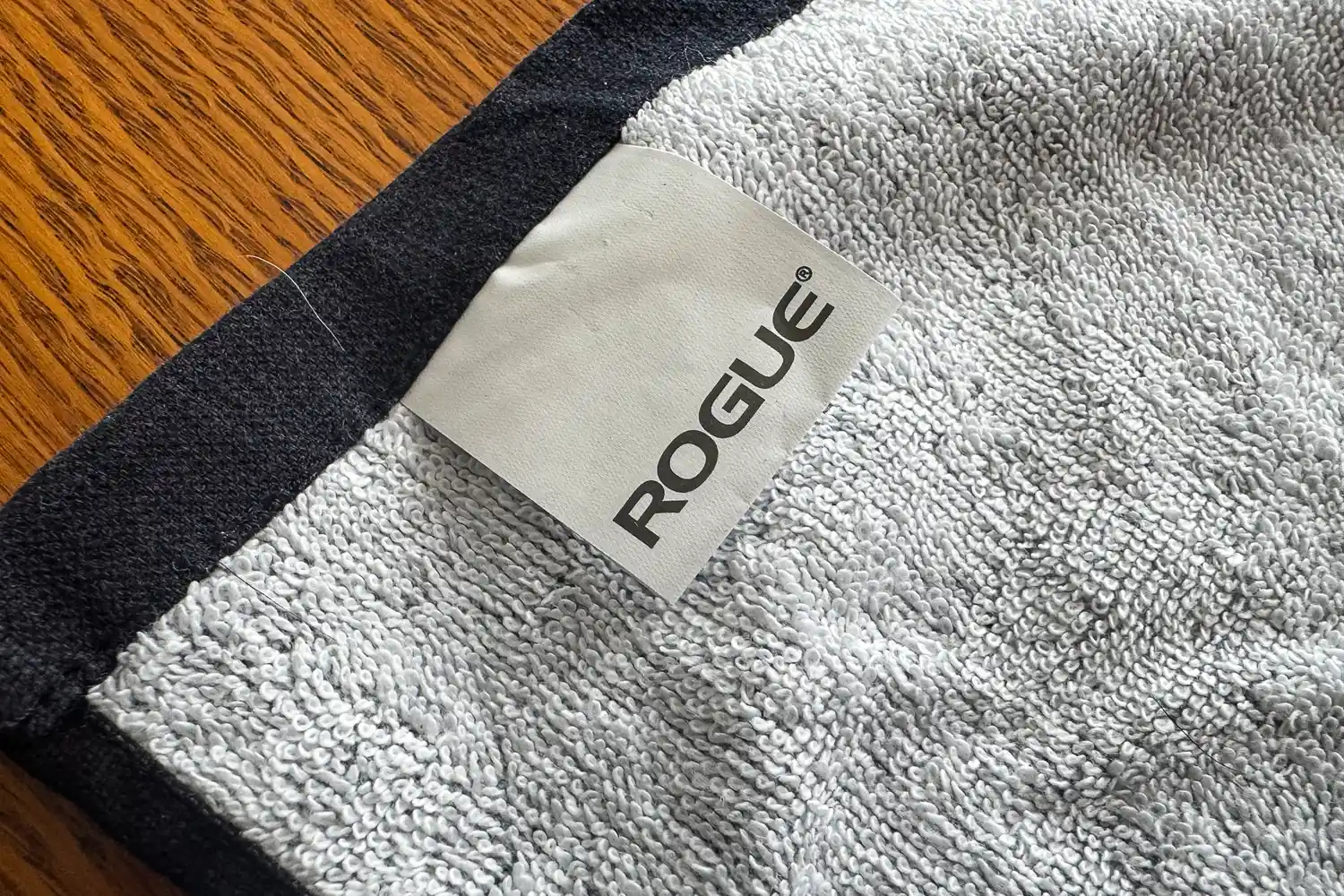 The tag on the Rogue Gym Towel