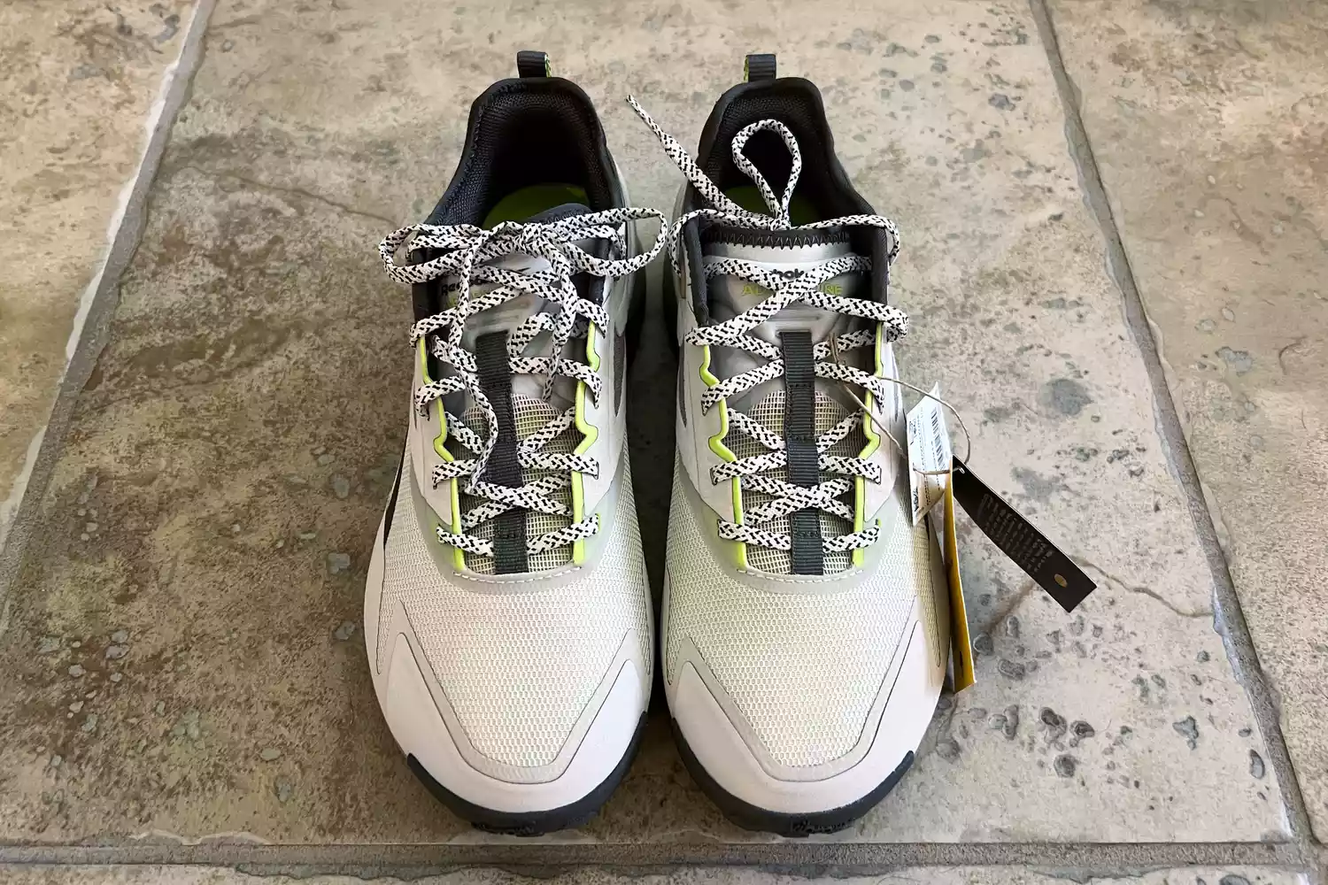 Reebok Nano X3 Adventure Training Shoes with tags displayed on a tile floor