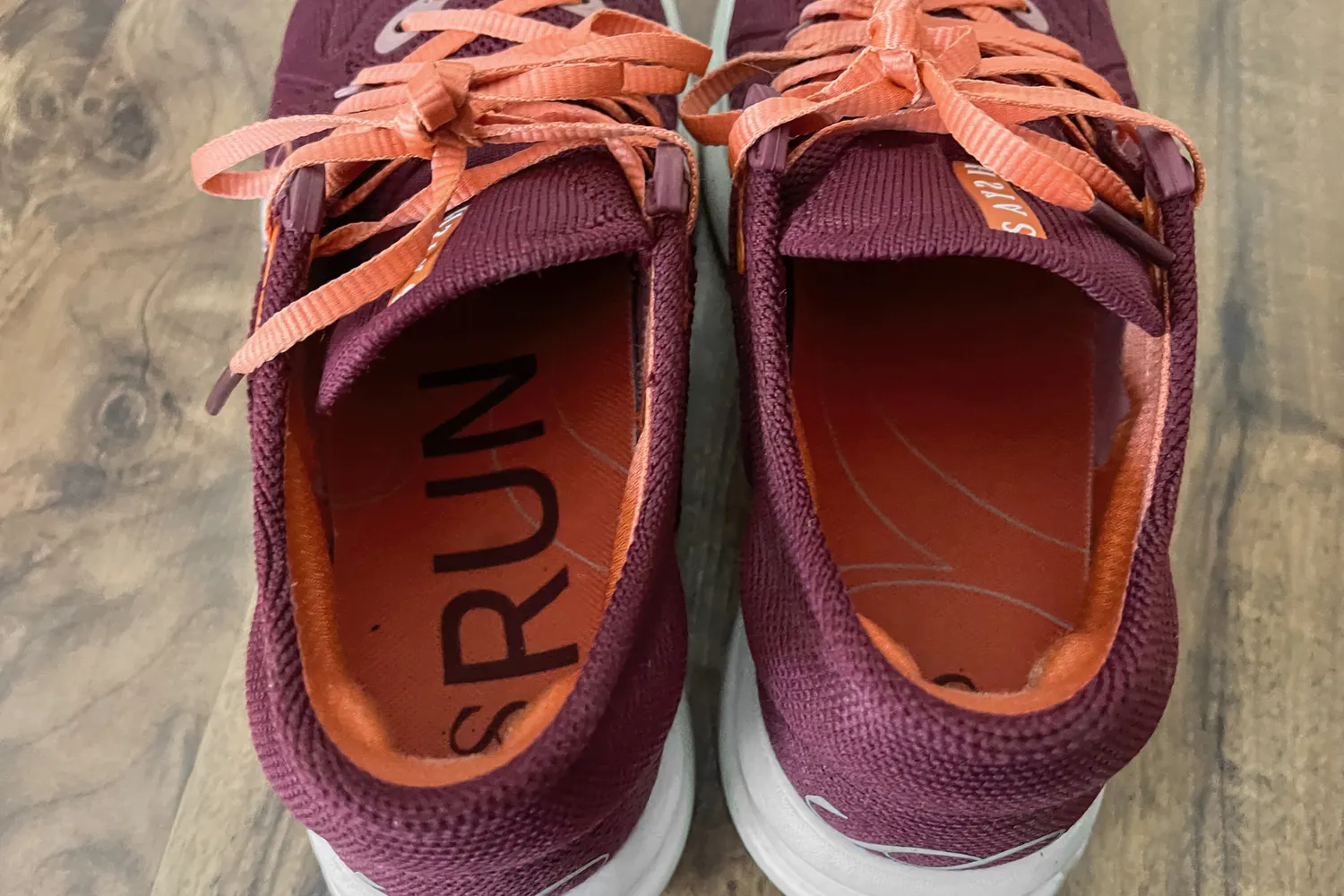 An overhead view of a pair of Saysh Women's The Felix Runner Performance Running Shoes