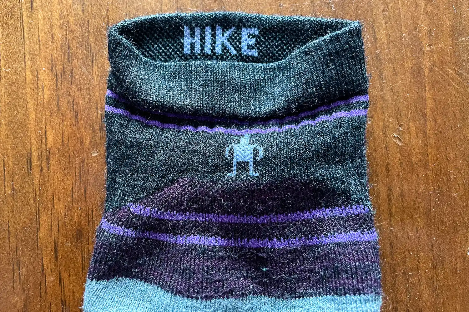 The brand logo on the ankle of the Smartwool Women's Hike Ankle Socks