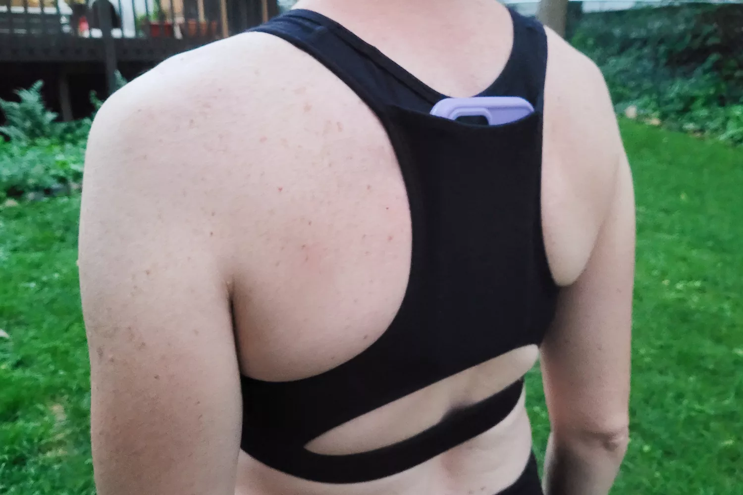 A person wearing the Senita Sarah Sports Bra