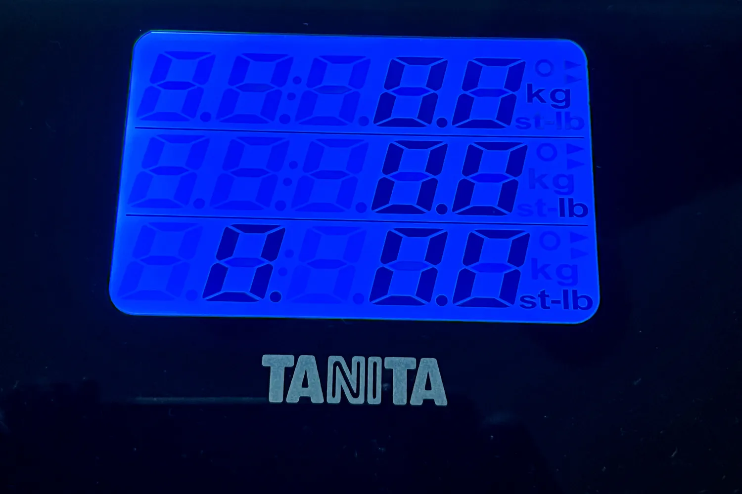 The digital display on the Tanita HD-384 Digital Bathroom Scale