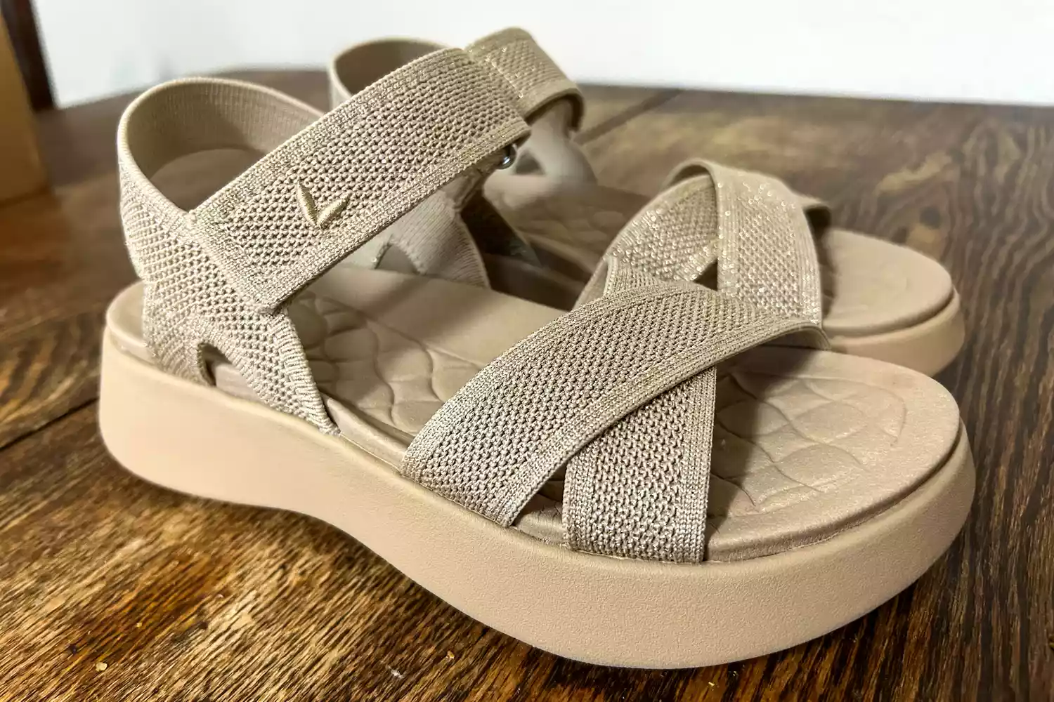 The Vivaia Kiara Sport Sandals on wood