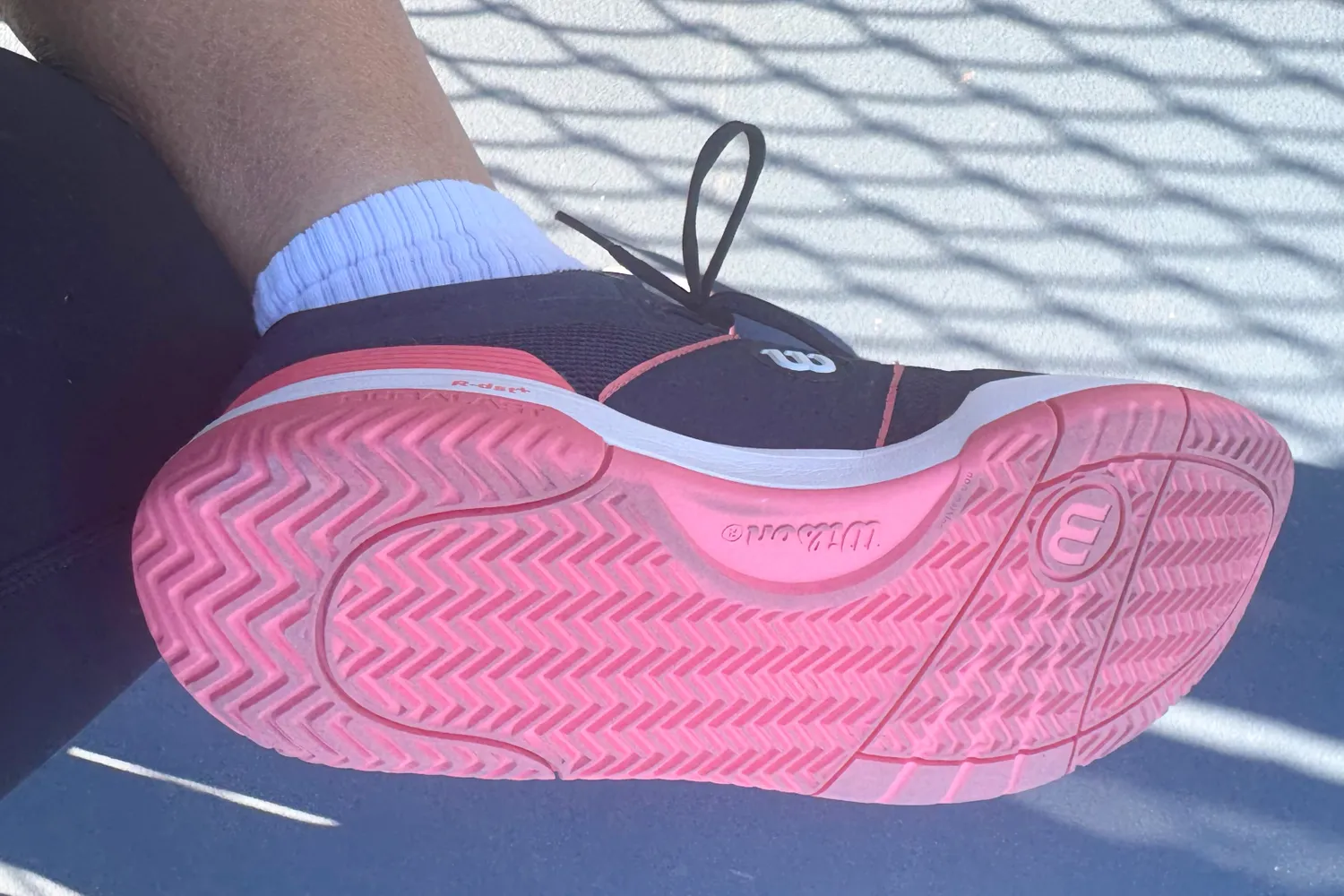 The treads on the bottom of the Wilson Women's Pickle Pro Pickleball Shoe