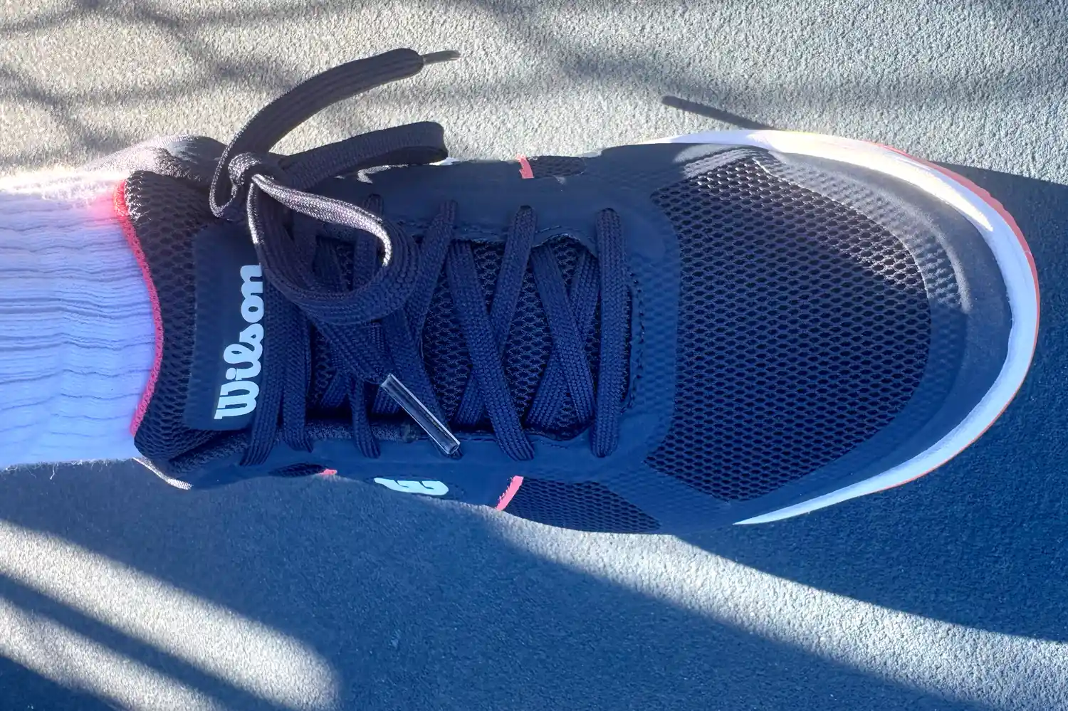 The laces and brand name on the Wilson Women's Pickle Pro Pickleball Shoe