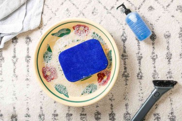sponge in soapy water