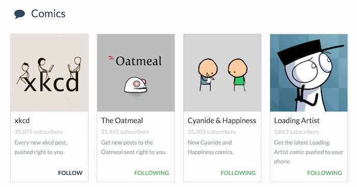 PushBullet channels.