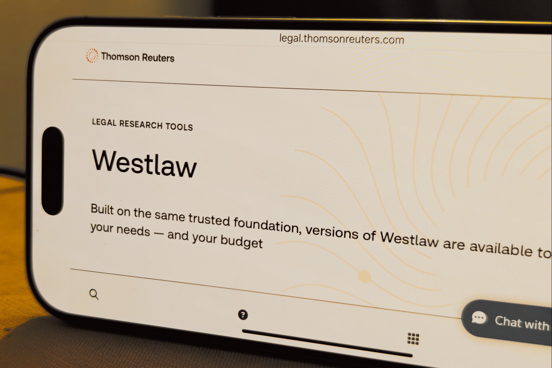 Visiting the Westlaw legal research platform on the internet.