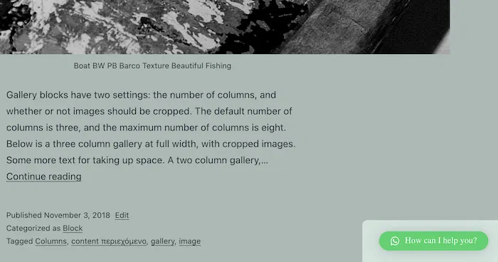 The WhatsApp chat button.