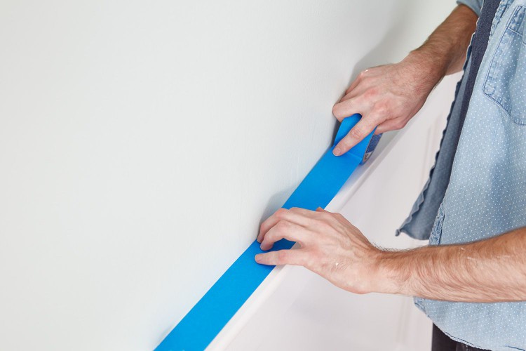 Applying painters tape