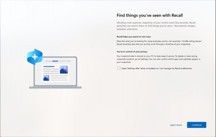 Windows 11 Recall Setup