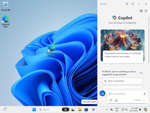 Windows 11: Microsoft replaces Show Desktop with Copilot on taskbar