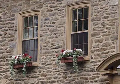 A historical home with sash windows.