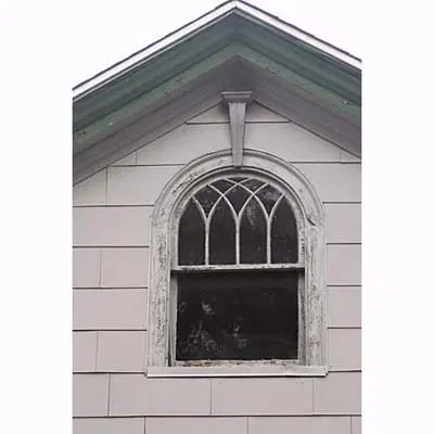 A building with neglected windows.