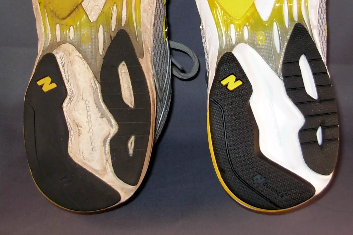 Worn Heel with Compression Wrinkles