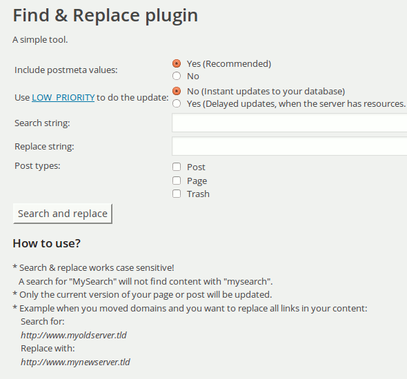 wp-find-replace-plugin wp-find-replace-plugin