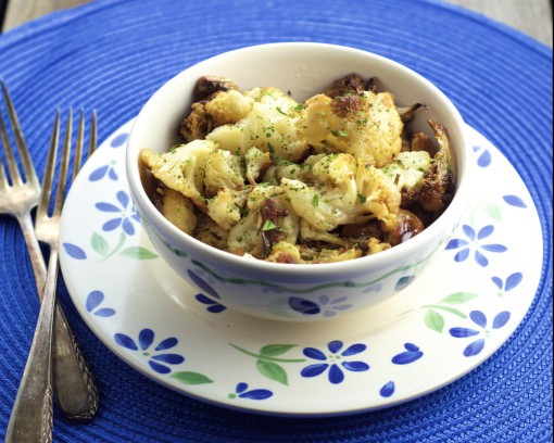 Roasted Cauliflower & 16 Roasted Cloves of Garlic
