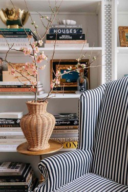 books on shelf in living room