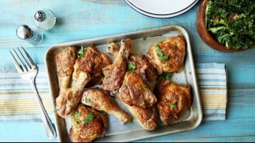 Crispy Baked Chicken Leg Quarters (Very Easy, One Dish)