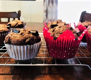 Double Chocolate Banana Muffins