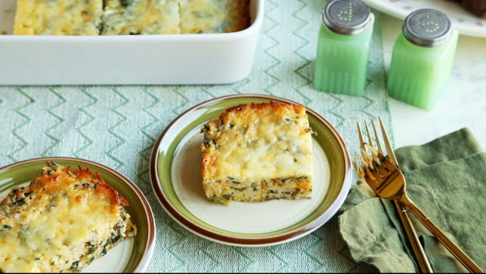 Kittencal's Spinach Parmesan Rice Bake