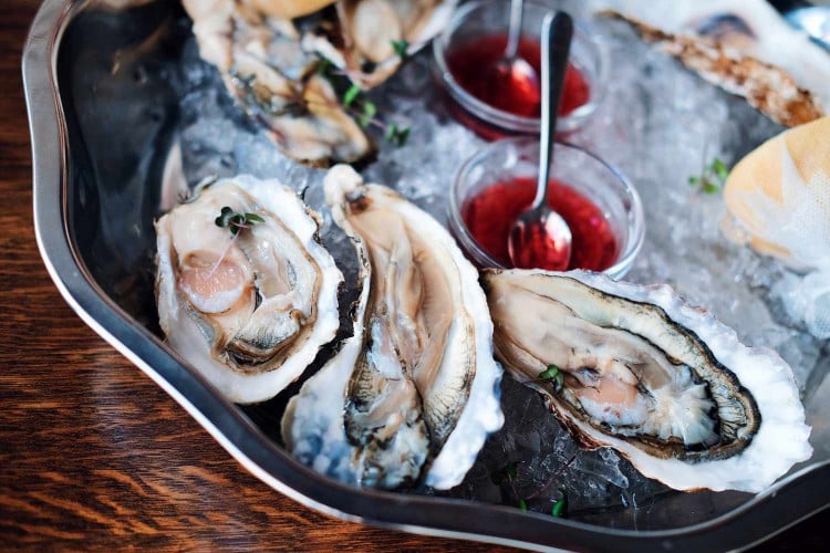 oysters in a restaurant