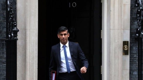 Rishi Sunak walks out of 10 Downing Street