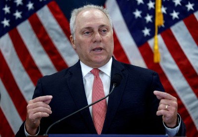 US House's Scalise, Jordan locked in two-way speaker race, for now