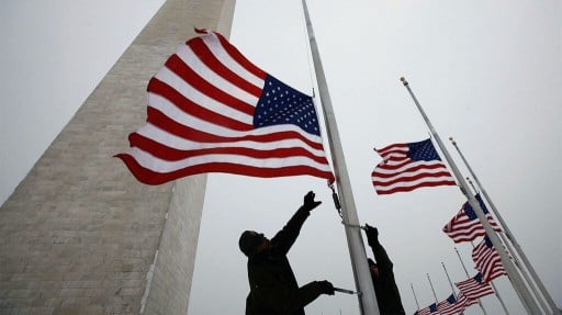 Some U.S. flags fly at half-staff